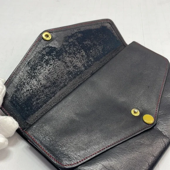 Authentic vintage CHRISTIAN DIOR multi snap black leather wallet with COA - Picture 8 of 12